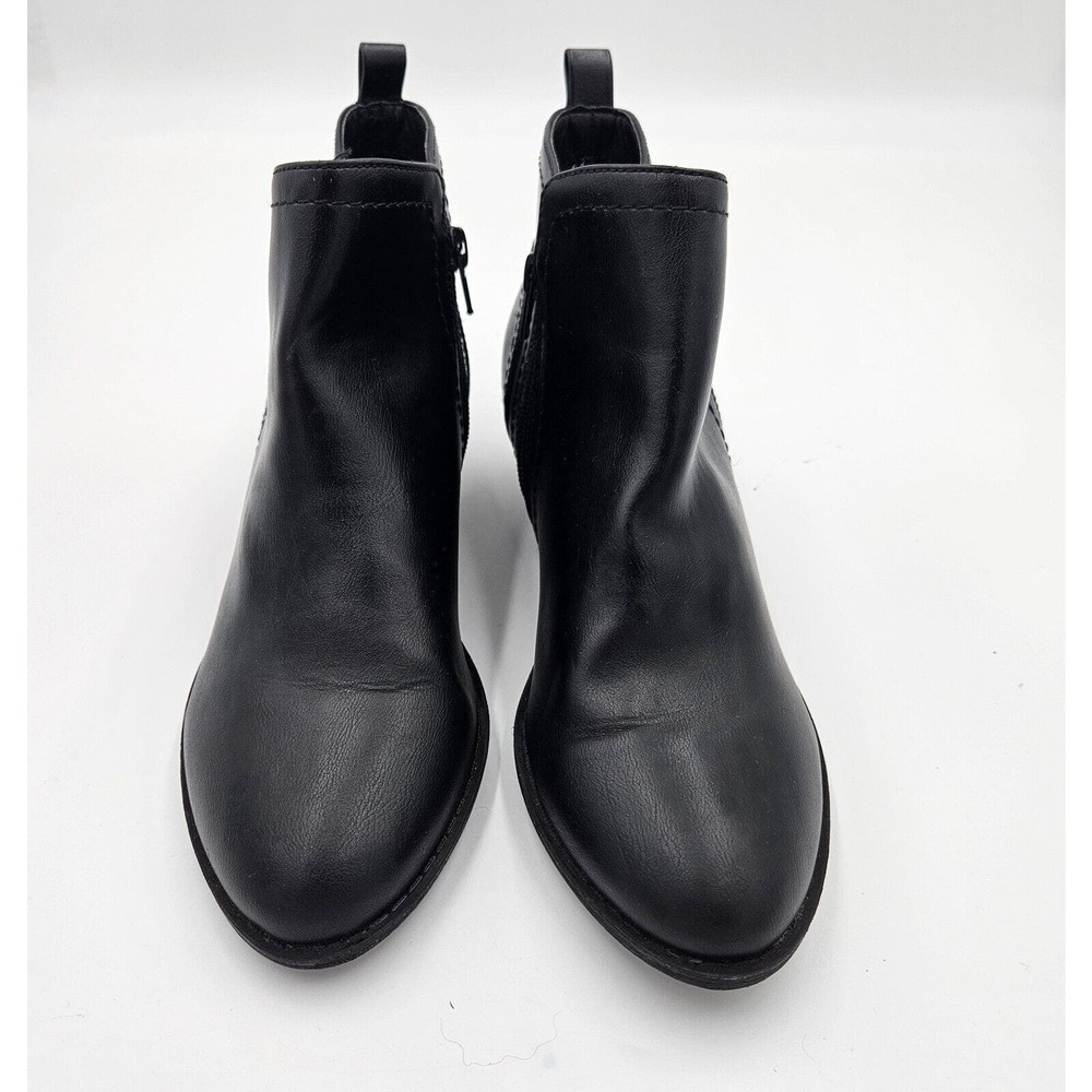 G By Guess Goth Peasant Vegan Black Tammie Ankle Boots Side Zipper Size 8 - Picture 8 of 10